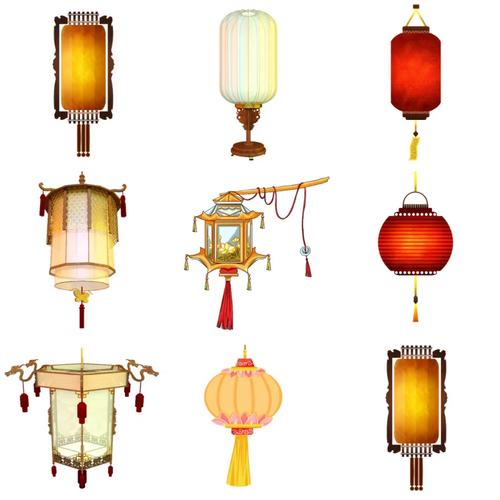 古風(fēng)燈籠中國(guó)風(fēng)古典宮燈免摳素材